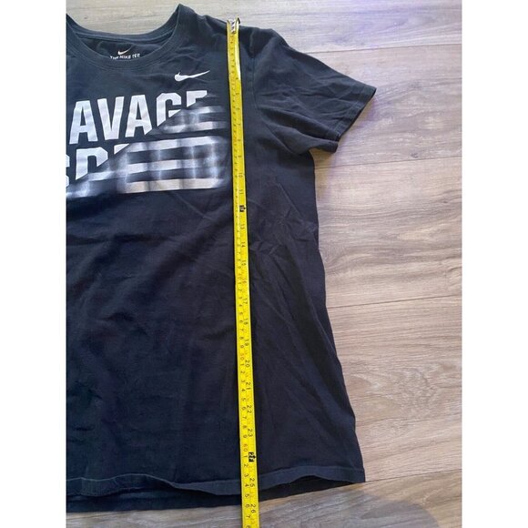 Savage Speed Nike Mens Activewear Short Sleeve T Shirt Black Crew Neck Dri Fit L - Picture 8 of 12